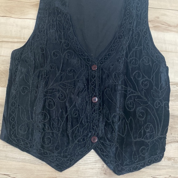 Agapo Collections Beaded Vest Womens Size Small. Tie on back. So pretty. - Picture 9 of 11